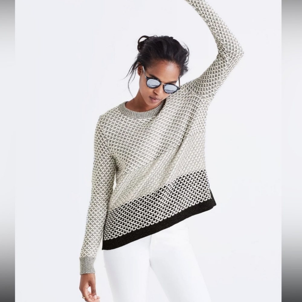 Madewell Geo-Block Pullover Sweater Women's Size L